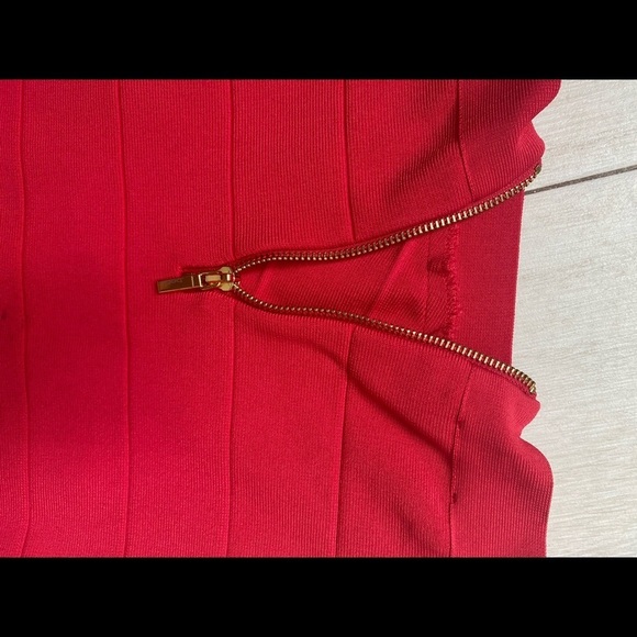 Holiday Ready with this Red knit stretch mini skirt. - Picture 3 of 5